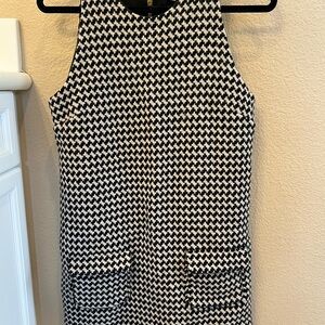 Joie Black and White Houndstooth Sleeveless Shift